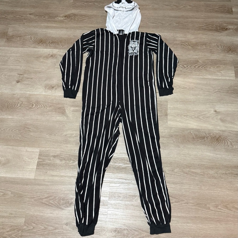 Jack Skellington The Nightmare Before Christmas Adult Pajama Costume Onesie Sz S